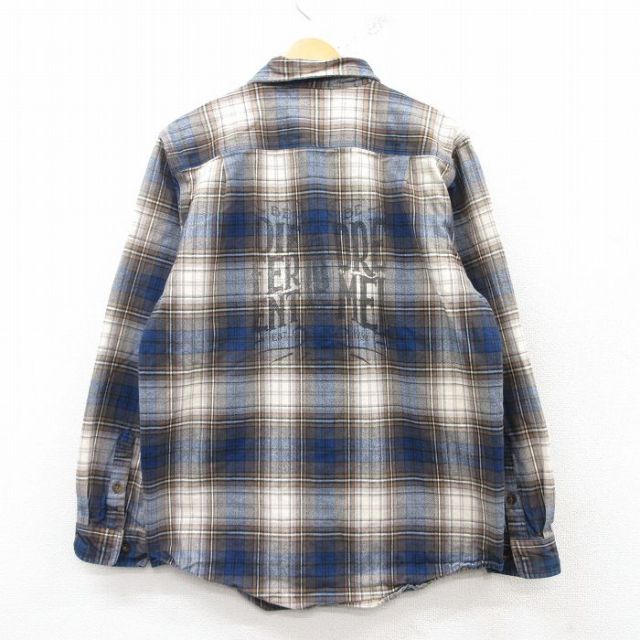 L★古着 カーハート Carhartt 長袖 ヘビー フランネル シャツ メンズ DREMEL コットン 紺他 ネイビー チェック 25feb18 中古 トップス
