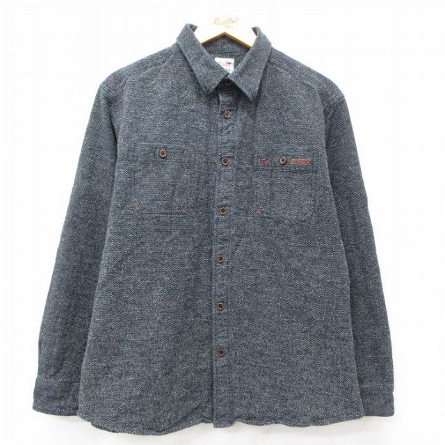 XL★古着 ディッキーズ Dickies 長袖 フランネル シャツ メンズ コットン 黒他 ブラック 25mar18 中古 トップス