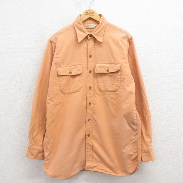 【50%OFF】エルエルビーン 70s 長袖フランネルシャツ オレンジ L | 古着