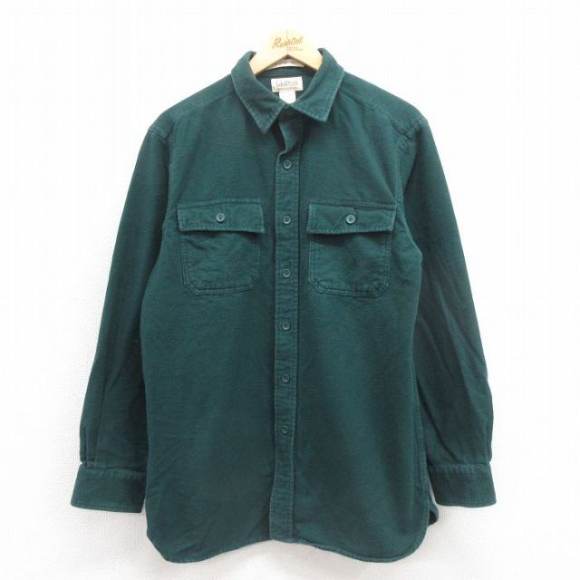 エルエルビーン 00s 長袖フランネルシャツ グリーン L | 古着