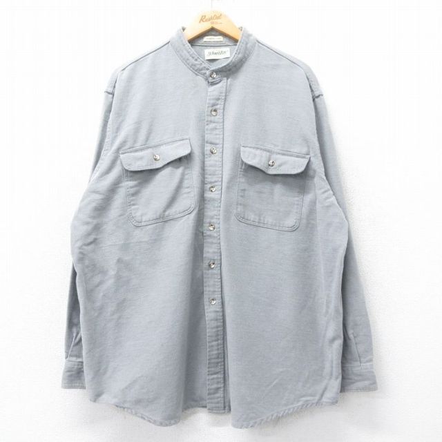 セントジョンズベイ 90s 長袖フランネルシャツ グレー XL | 古着