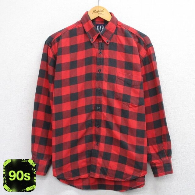 古着通販 L☆古着 ギャップ GAP 長袖 フランネル シャツ メンズ 90年代