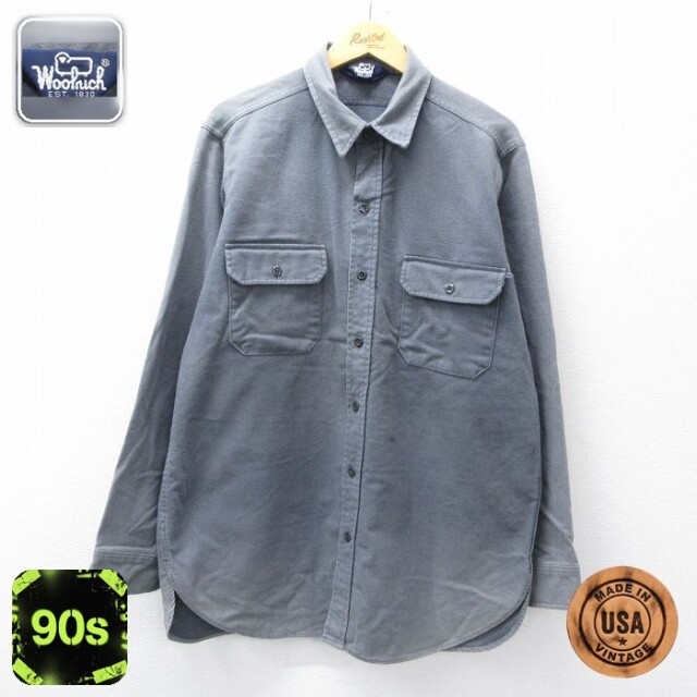 【50%OFF】ウールリッチ 90s 長袖フランネルシャツ グレー XL | 古着
