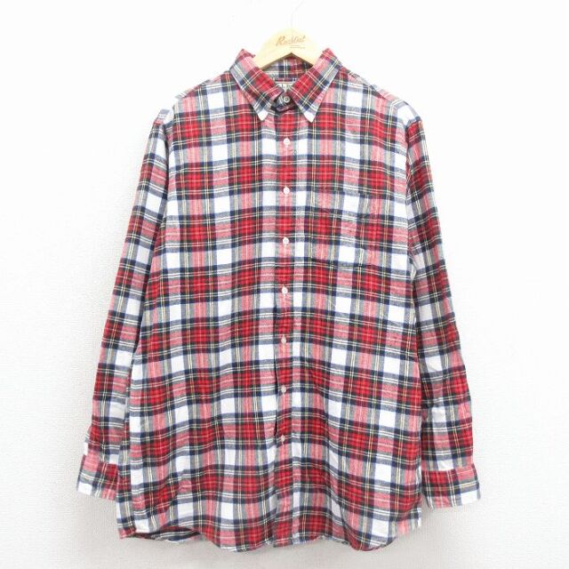 【50%OFF】エルエルビーン 80s 長袖フランネルシャツ チェック レッド L | 古着