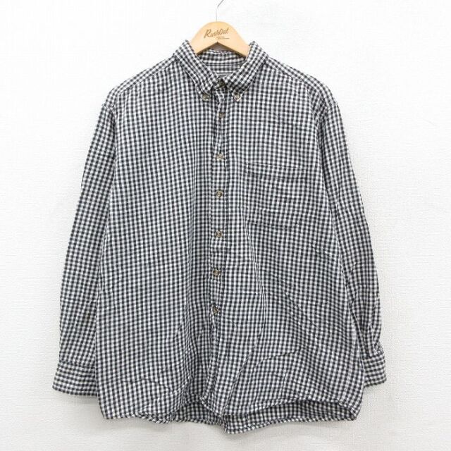 90s 長袖フランネルシャツ チェック ブラック XL | 古着