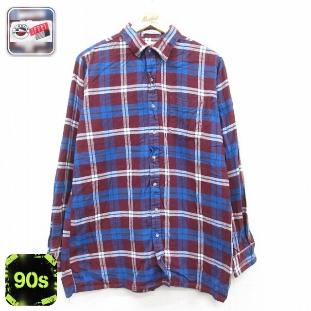 【50%OFF】アロー 90s 長袖フランネルシャツ チェック ブルー L | 古着