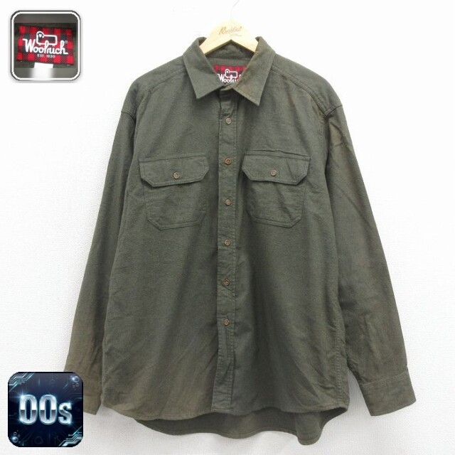 【50%OFF】ウールリッチ 00s 長袖フランネルシャツ グリーン XL | 古着