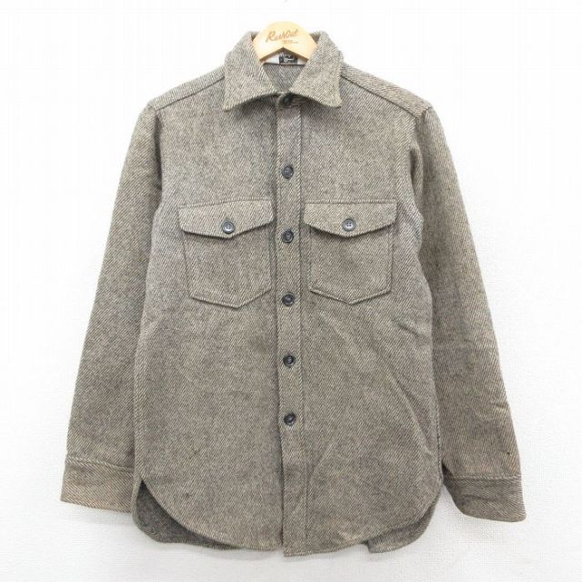 S★古着 ウールリッチ 長袖 ウール シャツ メンズ 80年代 80s グレー他 26jan15