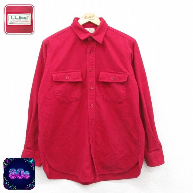 【50%OFF】エルエルビーン 80s 長袖フランネルシャツ ヘビー レッド L | 古着