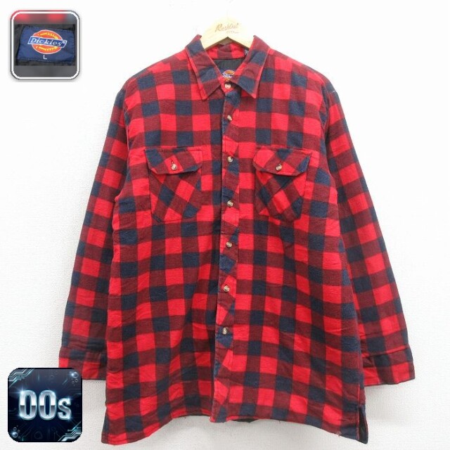【50%OFF】ディッキーズ 00s 長袖フランネルシャツ チェック レッド L | 古着