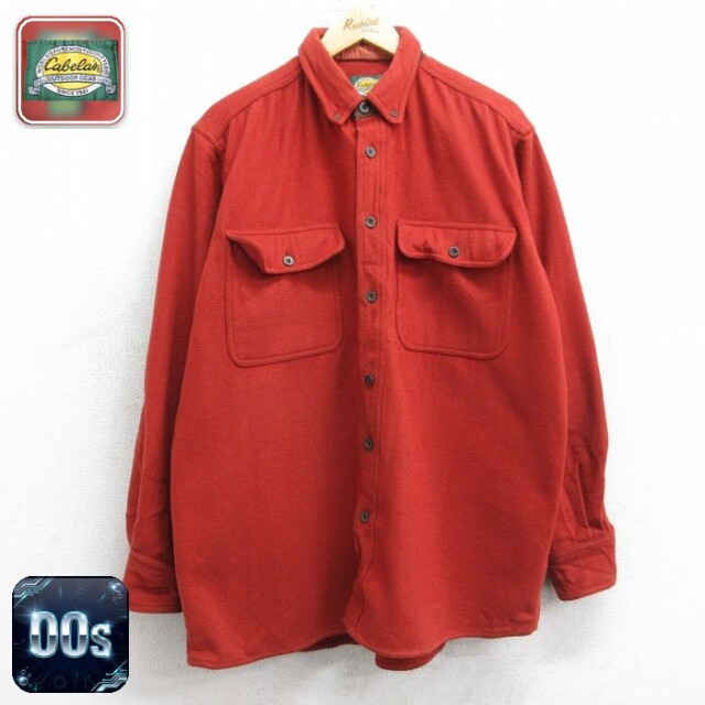 【50%OFF】カベラス 00s 長袖シャツ ヒジ当て オレンジ XL | 古着