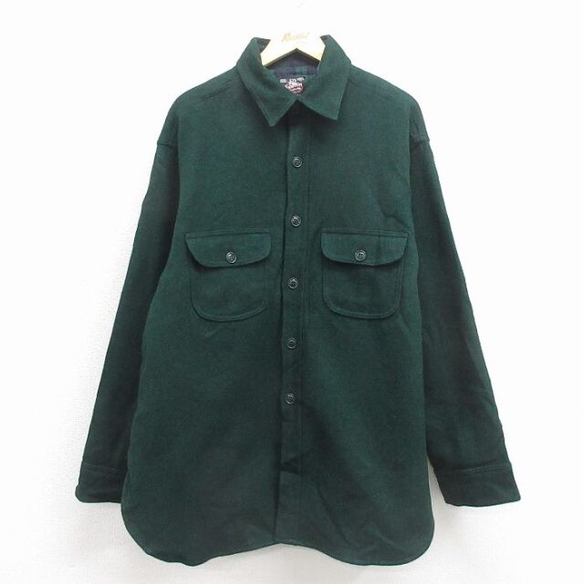 ジョンソン 長袖シャツ グリーン XL | 古着