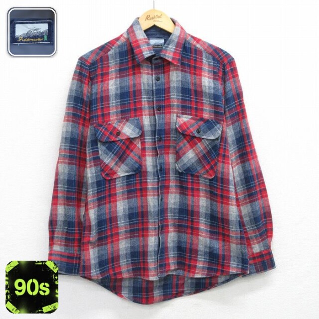 【50%OFF】90s 長袖シャツ チェック レッド L | 古着