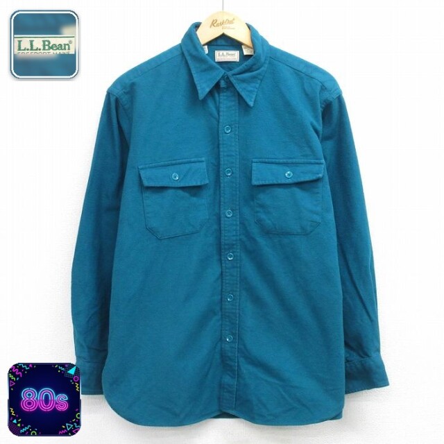 【50%OFF】エルエルビーン 80s 長袖フランネルシャツ ヘビー グリーン XL | 古着