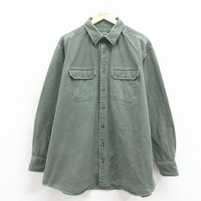 ウールリッチ 長袖フランネルシャツ グリーン XL | 古着