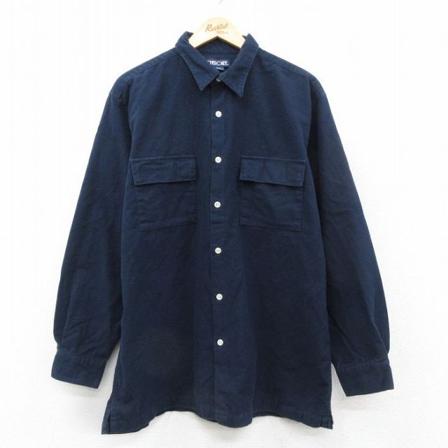 チェロキー 00s 長袖フランネルシャツ ネイビー XL | 古着