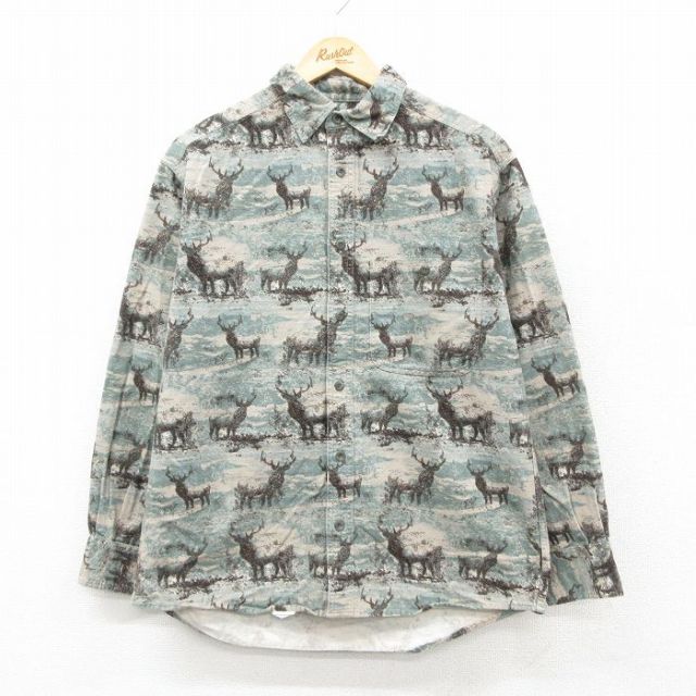 カベラス 長袖フランネルシャツ シカ ベージュ L | 古着