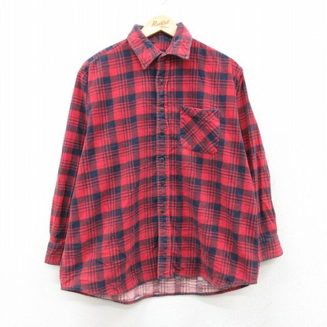 ピューリタン 00s 長袖フランネルシャツ レッドチェック XL | 古着