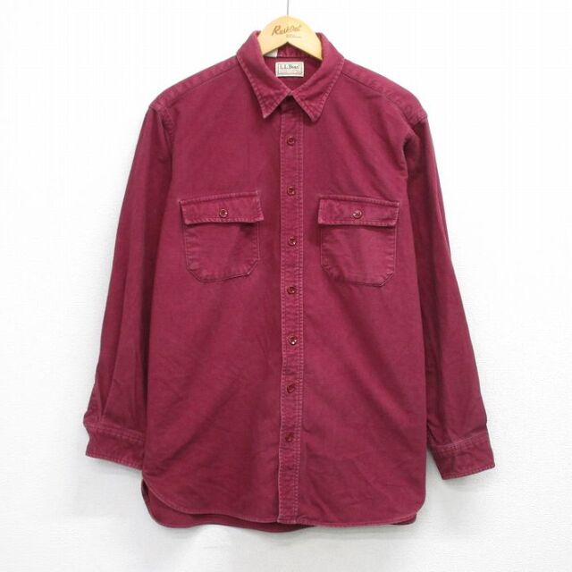 【20%OFF】エルエルビーン 80s フランネルシャツ バーガンディ XL | 古着