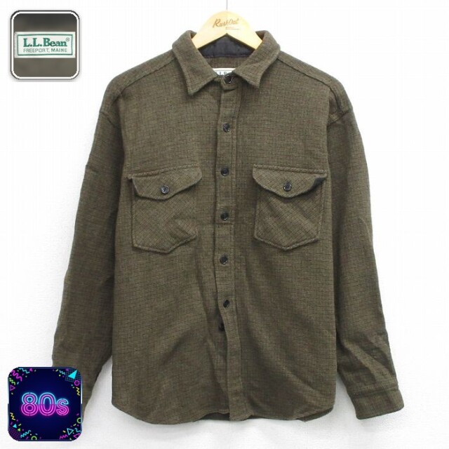 【50%OFF】エルエルビーン 80s 長袖シャツ グリーンチェック XL | 古着