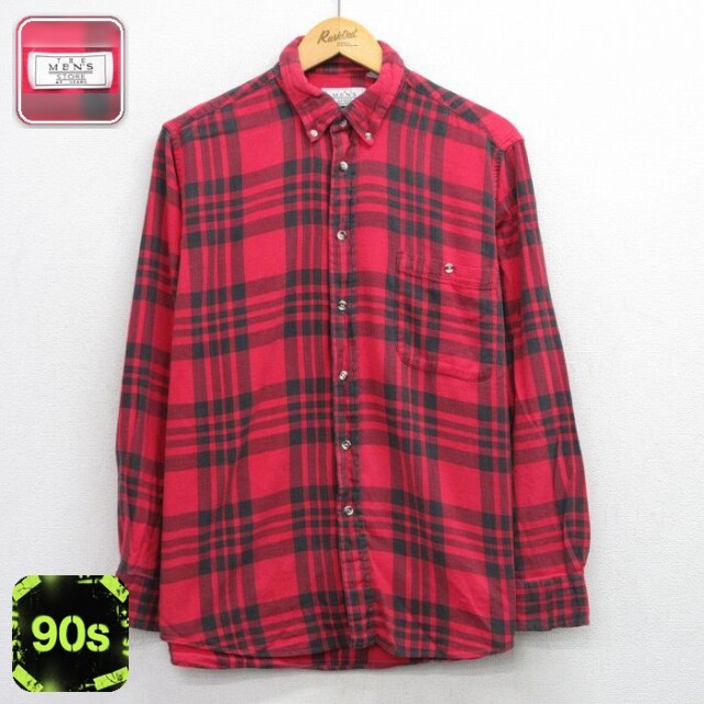 【50%OFF】シアーズ 90s 長袖フランネルシャツ レッドチェック L | 古着