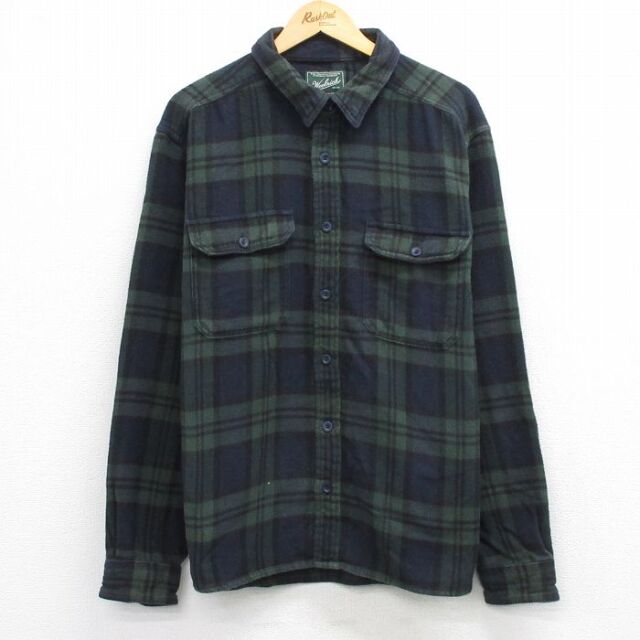 ウールリッチ 長袖フランネルシャツ グリーンチェック XL | 古着