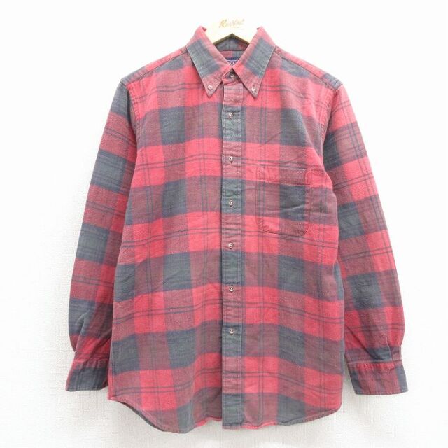 ランズエンド 00s 長袖フランネルシャツ レッドチェック L | 古着