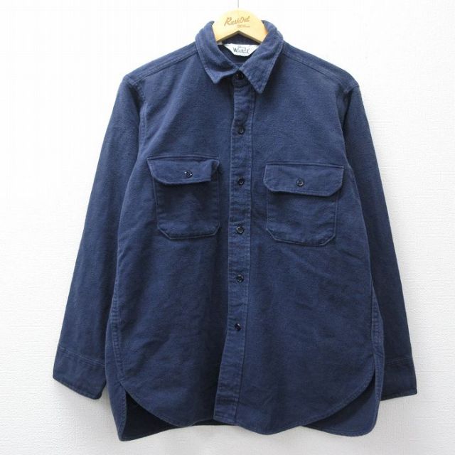 ウールリッチ 80s 長袖フランネルシャツ ヘビー ネイビー L | 古着