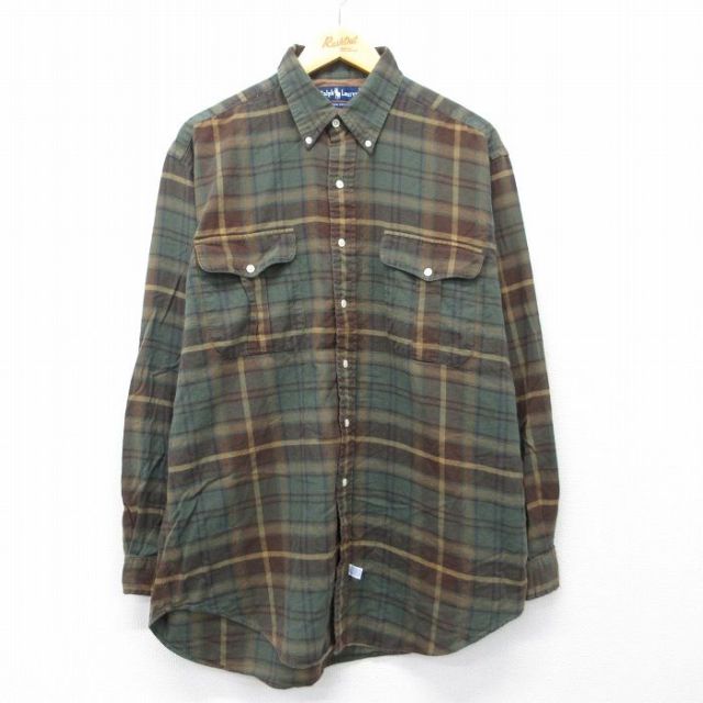 ラルフローレン 90s 長袖シャツ ブラウンチェック XL | 古着