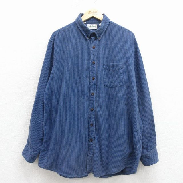 エルエルビーン 90s 長袖フランネルシャツ チェック ブルー メンズXL相当 | 古着