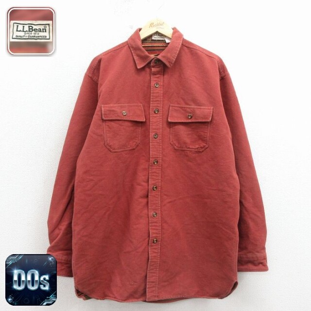 【20%OFF】エルエルビーン 00s 長袖フランネルシャツ エンジ メンズXL相当 | 古着