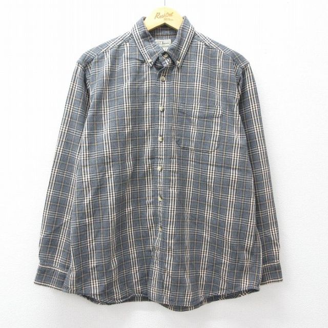 エルエルビーン 00s 長袖フランネルシャツ グレーチェック XL | 古着