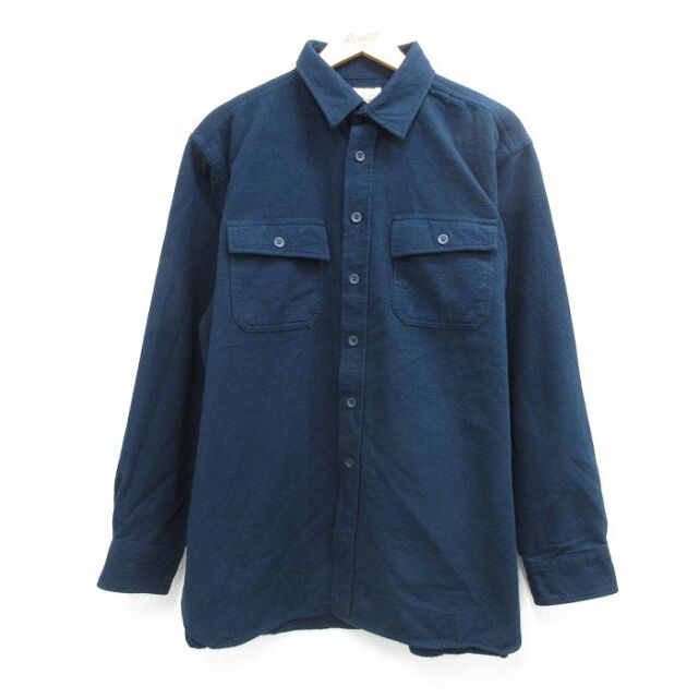 エルエルビーン 00s 長袖フランネルシャツ シャモアクロス ネイビー XL | 古着