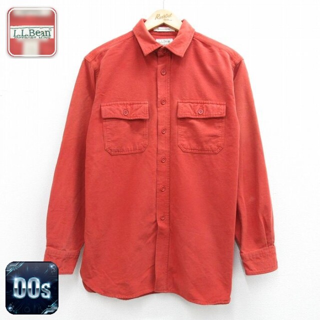 【20%OFF】エルエルビーン 00s 長袖フランネルシャツ シャモアクロス オレンジ メンズL相当 | 古着