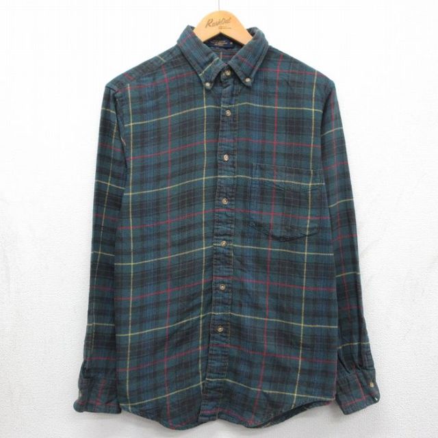 アロー 90s 長袖フランネルシャツ チェック グリーン メンズM相当 | 古着