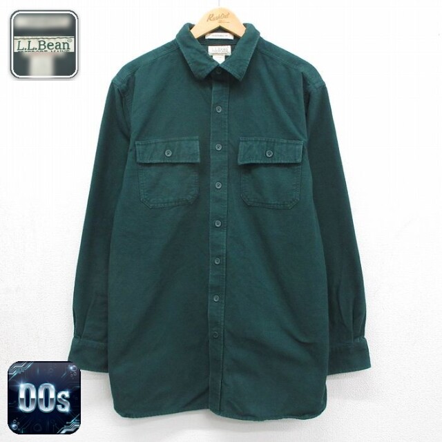【20%OFF】エルエルビーン 00s 長袖フランネルシャツ シャモアクロス グリーン メンズXL相当 | 古着