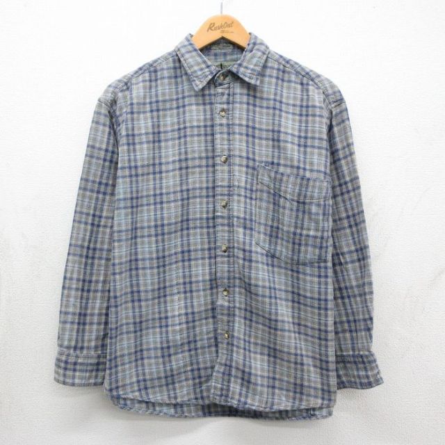 90s 長袖フランネルシャツ チェック グレー M | 古着