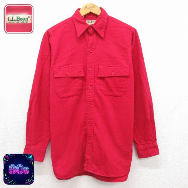 エルエルビーン 80s 長袖フランネルシャツ ヘビー レッド メンズM相当 | 古着