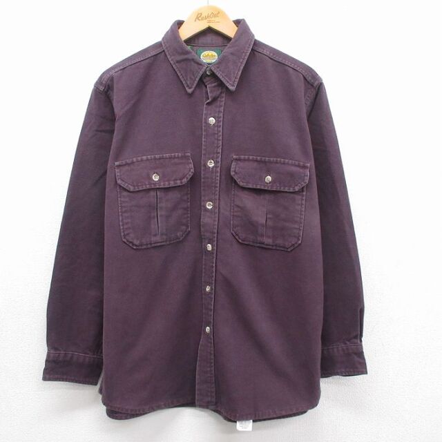 カベラス 90s 長袖フランネルシャツ ヘビー パープル メンズXL相当 | 古着