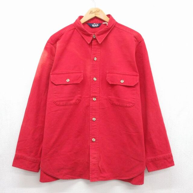 ウールリッチ 90s 長袖フランネルシャツ ヘビー レッド メンズXL相当 | 古着