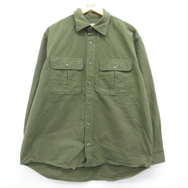 Cabela's 00s 長袖シャツ ヘビー フラップポケット カーキ メンズXL相当 | 古着