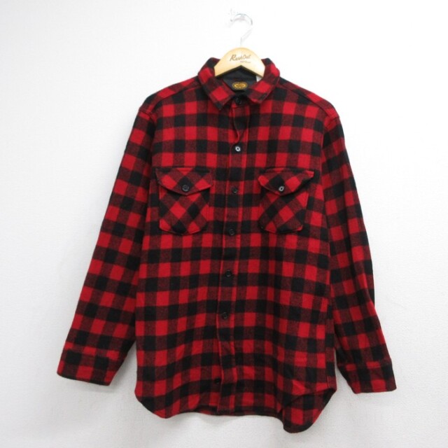 ウールリッチ 90s 長袖シャツ バッファロー レッド メンズL相当 | 古着