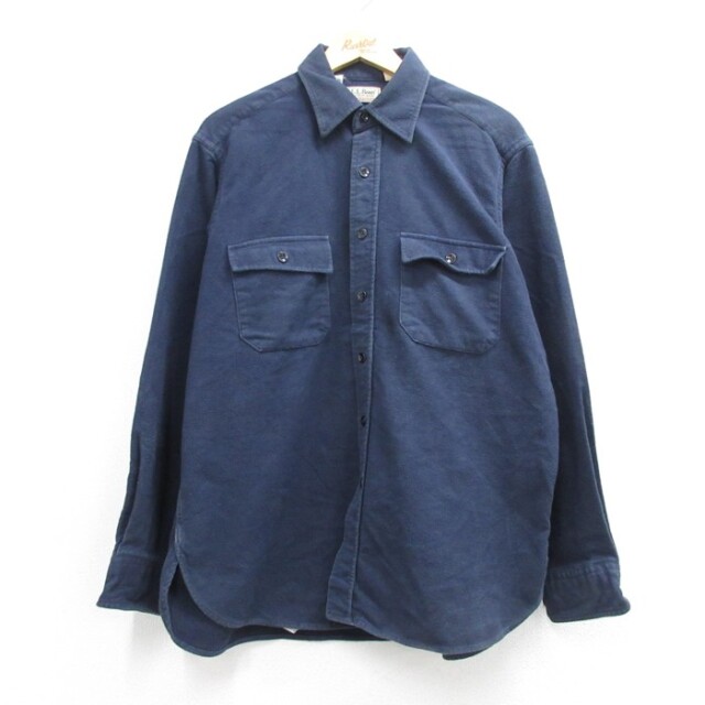 エルエルビーン 80s 長袖シャツ フランネル ネイビー メンズXL相当 | 古着
