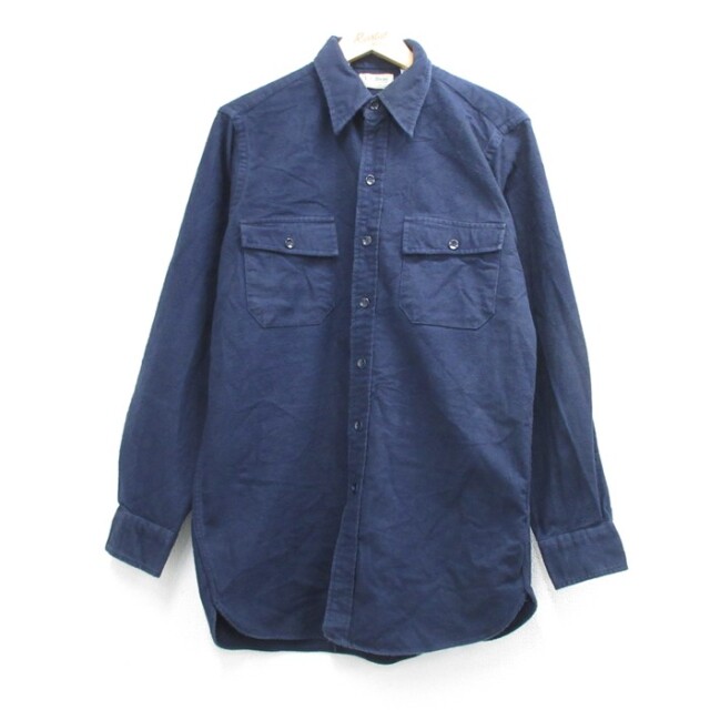 エルエルビーン 80s 長袖シャツ フランネル ネイビー メンズM相当 | 古着
