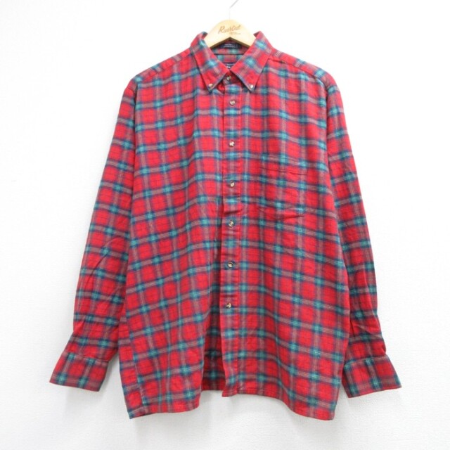 VAN HEUSEN 90s 長袖シャツ フランネル レッドチェック メンズXL相当 | 古着