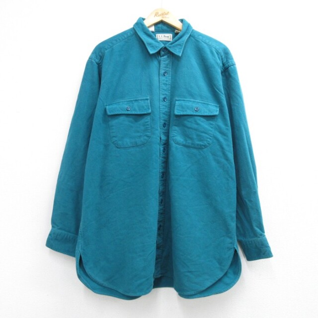 エルエルビーン 80s 長袖シャツ フランネル グリーン メンズXL相当 | 古着
