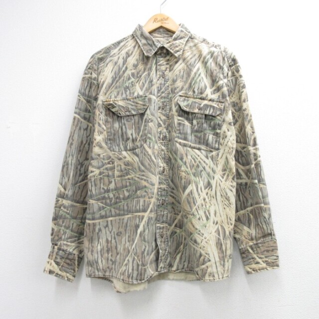 カベラス 00s 長袖シャツ モッシーオーク迷彩 ベージュ メンズXL相当 | 古着
