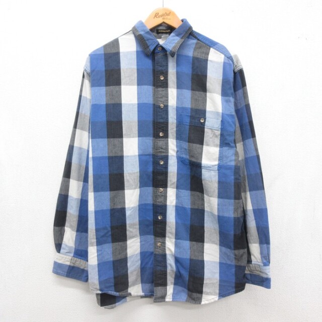 XL★古着 McKinley Cloth エディーバウアー 長袖 シャツ メンズ 90年代 90s ヘビーフランネル バッファロー 胸ポケット コットン チェック【spe】 26sep08