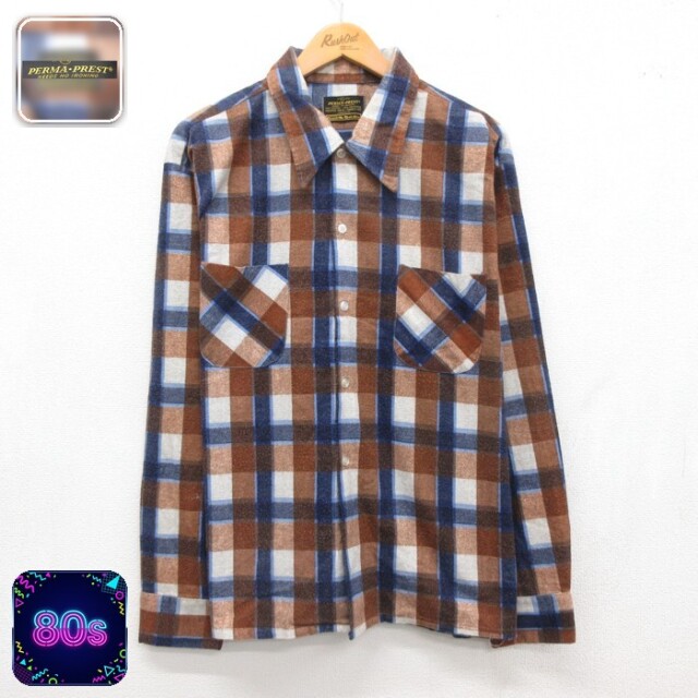 80s 長袖シャツ フランネル チェック メンズXL相当 | 古着