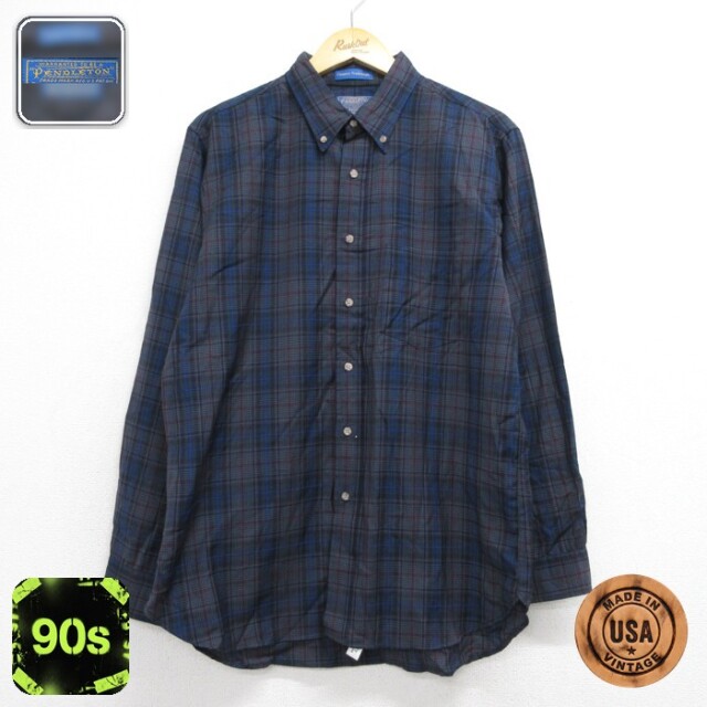 Country Tradition 90s 長袖シャツ ネイビーチェック メンズL相当 | 古着